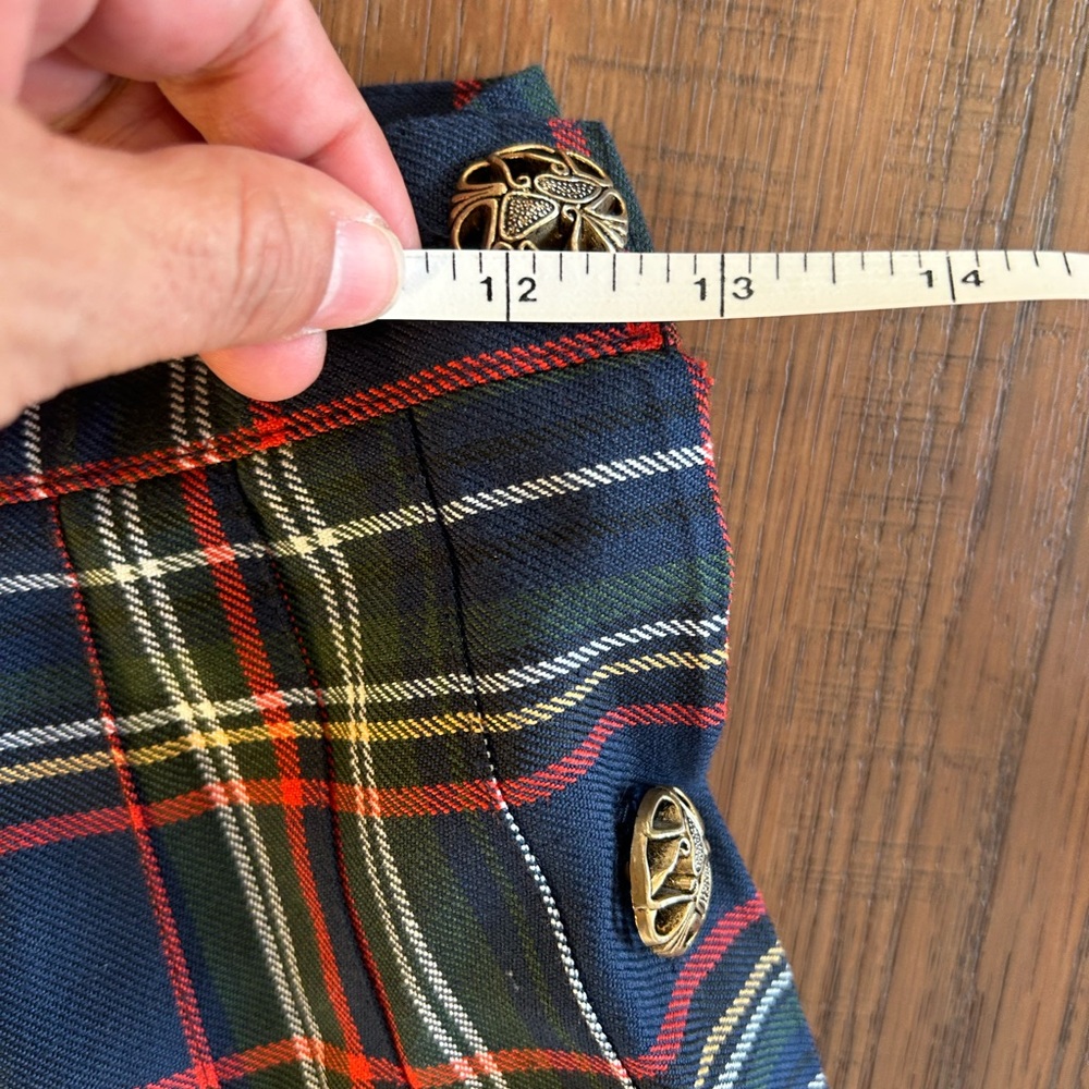 Vintage Dark Academia Plaid Pleated Skirt, Preppy Schoolgirl Mini Skirt - Picture 5 of 7